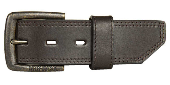 Harley-Davidson® Men's Ergonomic Comfort Genuine Leather Belt - Solid Brown