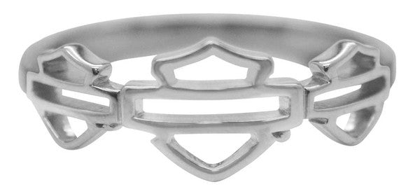 Harley-Davidson® Womens Multiple Outline Bar & Shield Ring, Silver Finish HDR0474