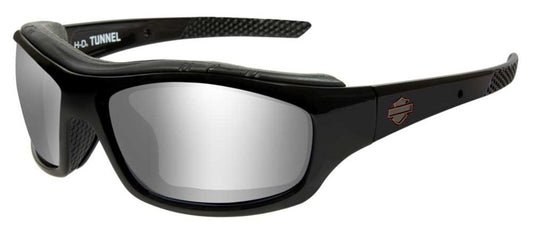 Harley-Davidson® Men's Tunnel Sunglasses, Silver Flash Lens/Black Frame HDTNL01