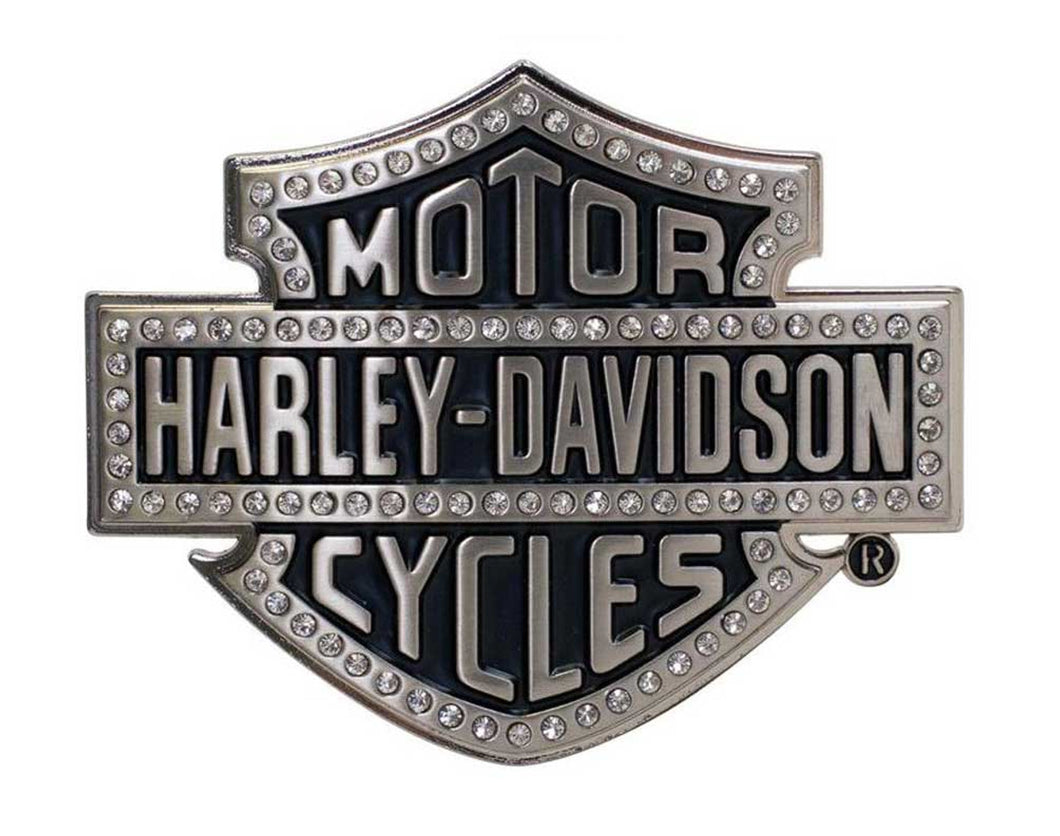 Harley-Davidson® Women's Belt Buckle Lineage Bling Bar & Shield Silver HDWBU10635