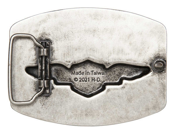 Harley-Davidson® Women's H-D B&S Wings Belt Buckle - Polished Nickle Finish