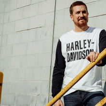 Harley-Davidson® Men's Foundation Long Sleeve Colorblocked Shirt White 99092-24VM