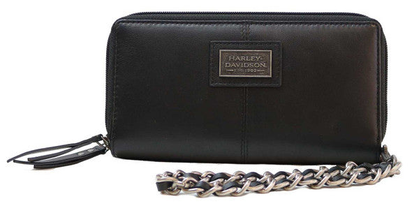 Harley-Davidson® Women's Legend Collection Zip-Around Leather Wallet - Black