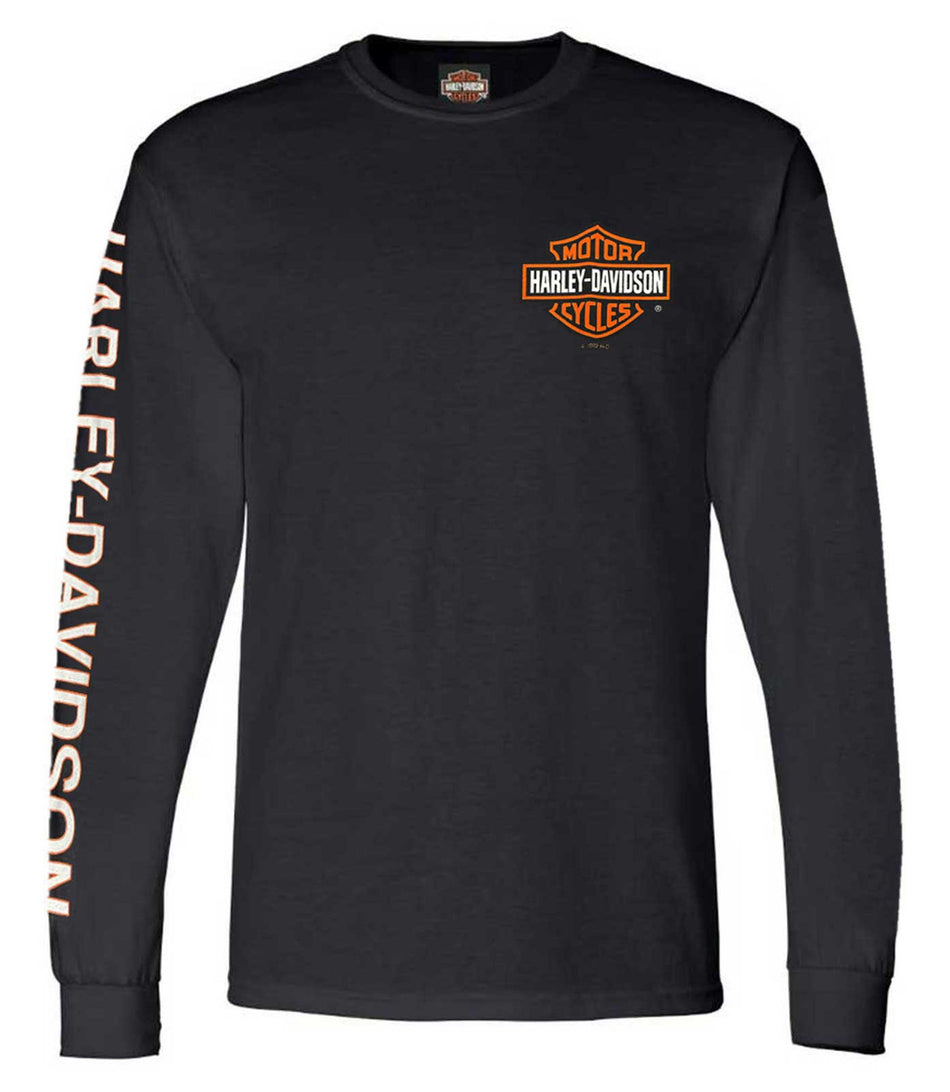 YH-D Bar & Shield Pocket Logo Long Sleeve Shirt - Black