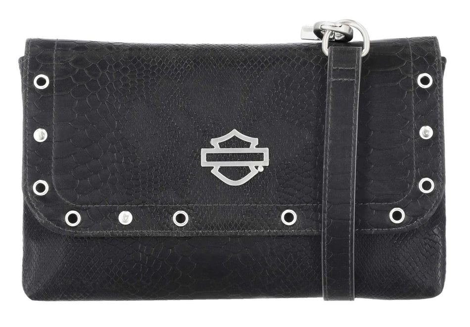 Harley-Davidson® Women's Embossed Snake Skin B&S Crossbody Purse