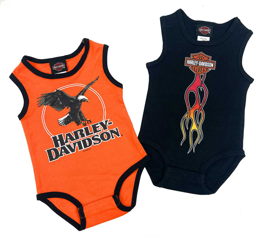 Harley-Davidson® Baby Boys' 2-Piece Newborn Ribbed Bodysuits, (18-24mo)