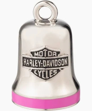 Harley-Davidson Engraved Bar & Shield Ride Bell | Pink Stripe