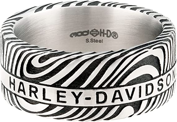 Harley-Davidson Men's Stainless Steel Driftwood HD Name Band Ring HSR0077