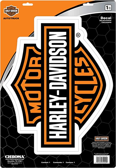 Harley-Davidson Orange B&S Large Decal 12x18
