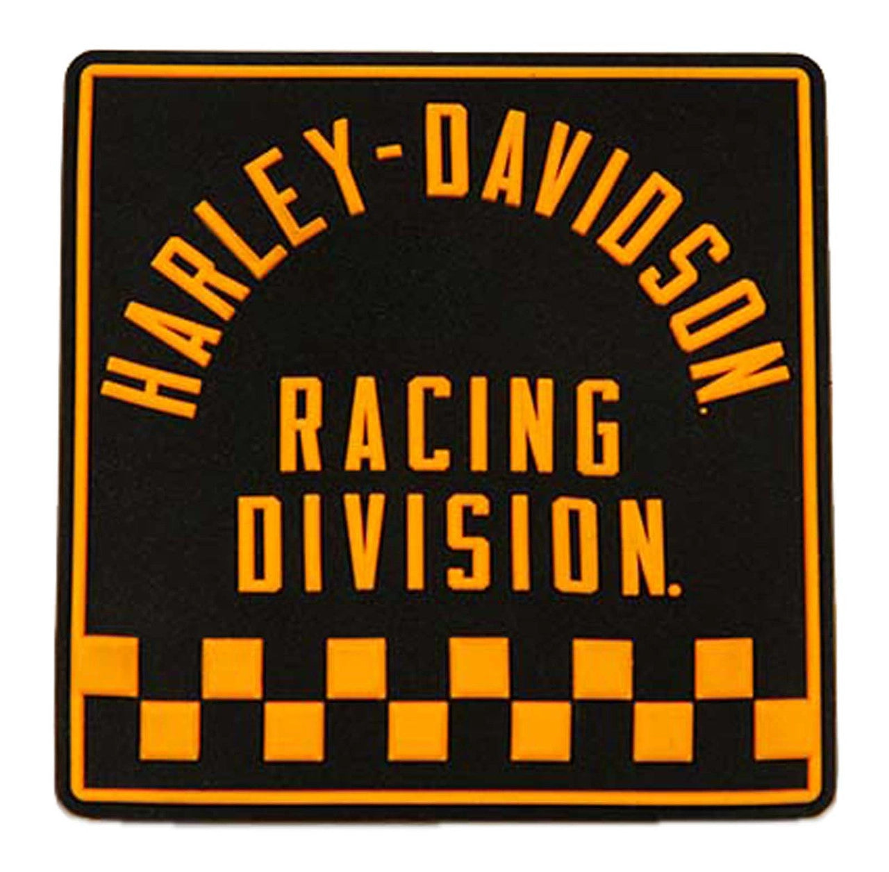 Harley-Davidson Embossed Racing Division Mile-Tile Rubber Magnet- Black & Orange