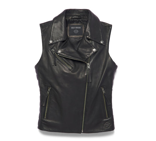 H-D Women's Electric Leather Vest   **BLOWOUT**
