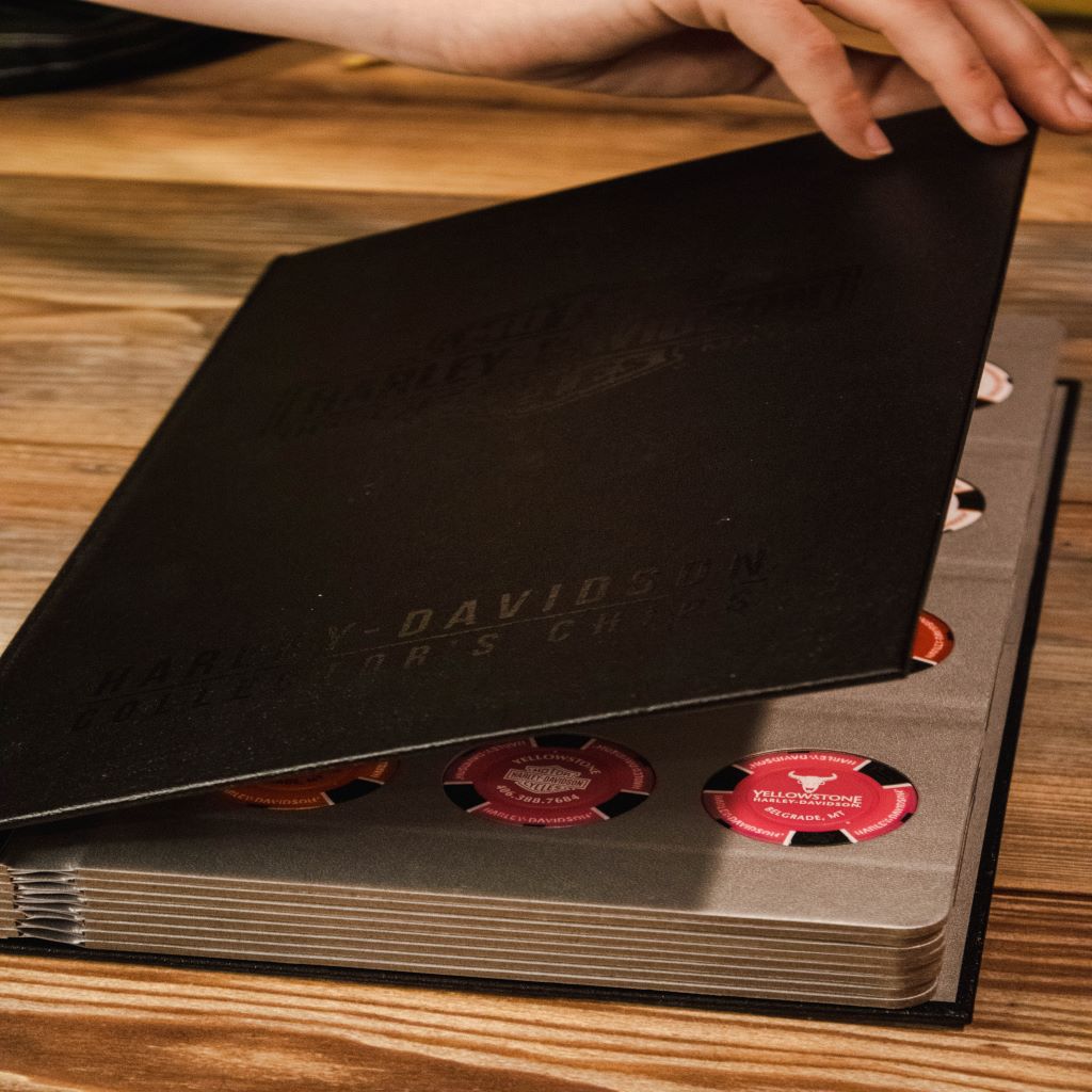 Harley-Davidson Collector's Poker Chip Leather Grain Album