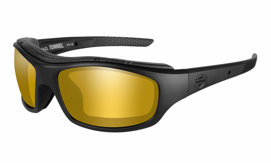 Harley-Davidson® Men's Tunnel Sunglasses, PPZ Amber Gold Lens/Black Frame HDTNL09