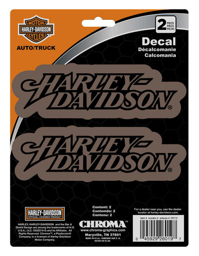 Harley-Davidson Shiny Bronze Iconic Harley Text Decals - 2 piece