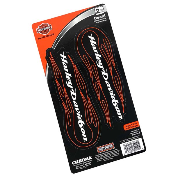 Harley-Davidson 2-Piece Tribal Flames H-D Large Decals - Black - 6 x 12 in