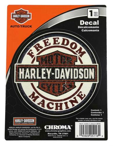 Harley-Davidson Vintage Freedom Machine Decal - Cream & Orange - 6 x 8 in.