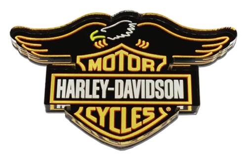 Harley-Davidson Cut-Out Neon Eagle Bar & Shield Hard Acrylic Magnet - 4 inch